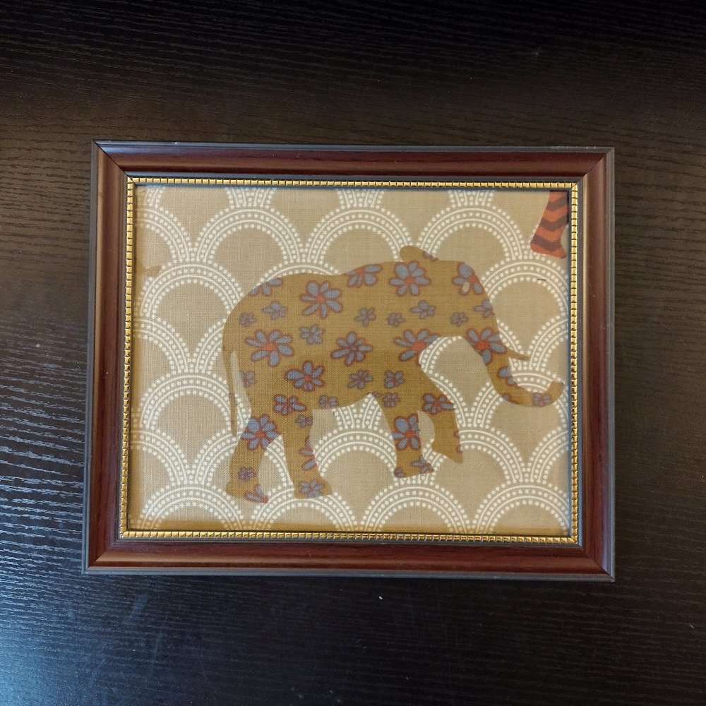 Indian Elephant Painting on Silk